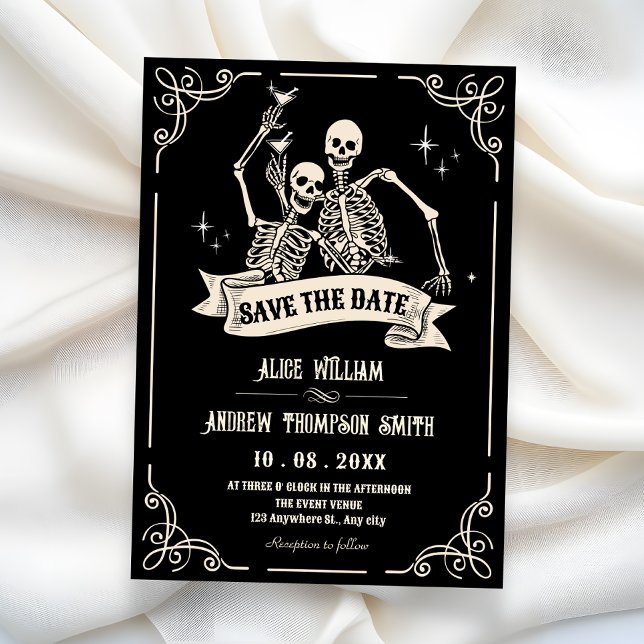 Reserve A Data Gothic skeleton cool wedding (Criador carregado)
