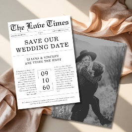 Reserve A Data Gótico Amor Vezes Monograma Jornal Foto Casamento