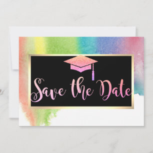Reserve A Data Graduação Brilho Splash Aquarela Salve A Data