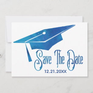 Reserve A Data Graduação Salva A Data Simples Formando Azul Moder
