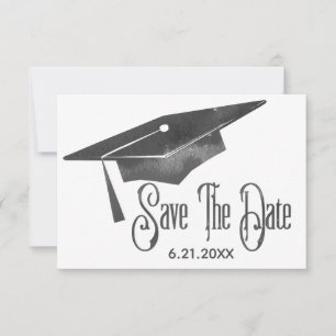 Reserve A Data Graduação Salva A Data Simples Formando Preto Mode