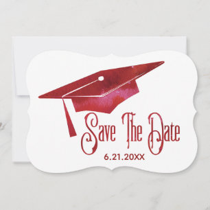Reserve A Data Graduação Salva A Data Simples Formando Vermelho M
