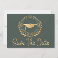 Graduação Salvar A Data Dourada Do Boné Emblem
