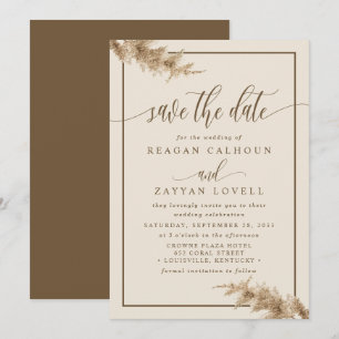 Reserve A Data Grama das Pampas Caligrafia Moderna Salve o Data