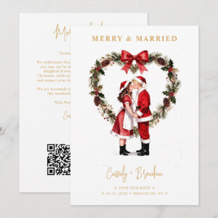 Reserve A Data Grande Coroa de Natal em Coração Casal Papai Noel