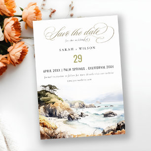 Reserve A Data Grande Sur, Califórnia Paisagem Aquarela Casamento