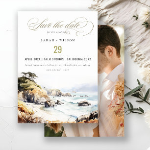 Reserve A Data Grande Sur, Califórnia Paisagem Aquarela Casamento