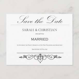 Reserve A Data Gravação Preta - Elegante - Casamento - Salve a Da