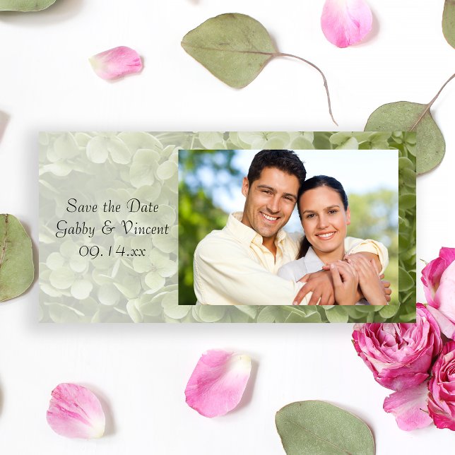 Reserve A Data Green Annabelle Hydrangea Wedding Salvar Data (Criador carregado)