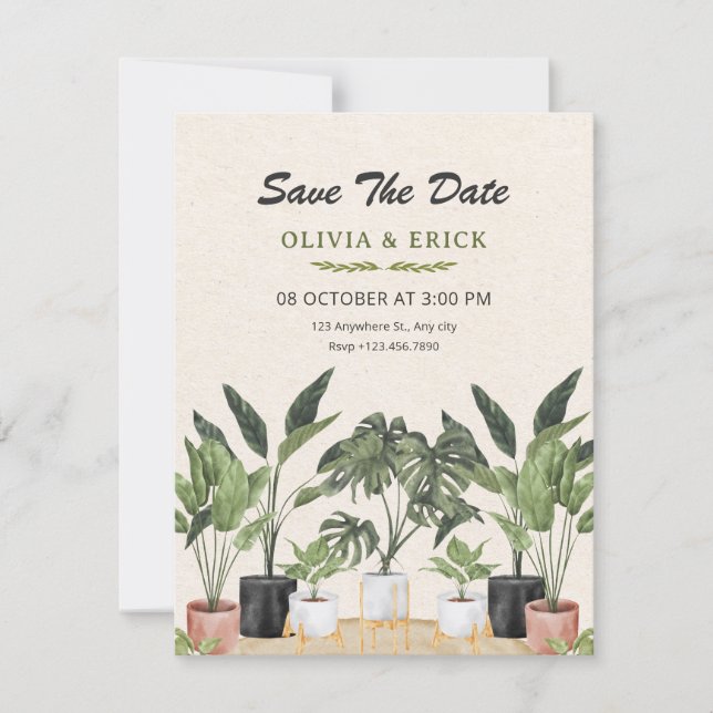 Reserve A Data Green plants wedding (Frente)