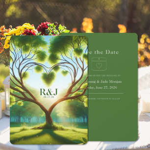 Reserve A Data Green Wedding Flat Save The Date Card