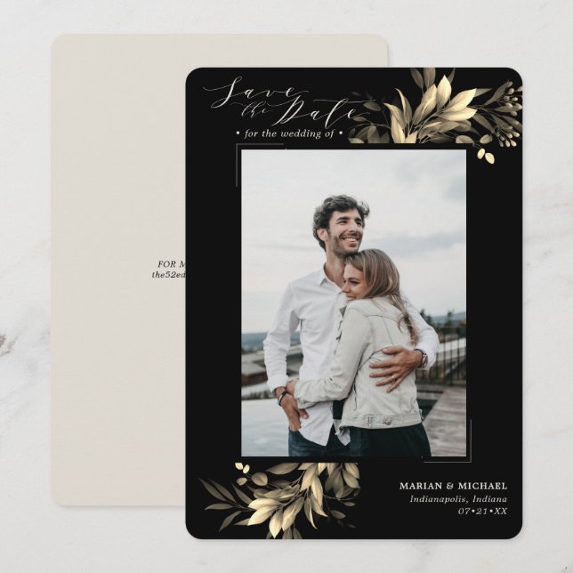 Reserve A Data Greenerescência desbotada para trás e Casamento de (Frente/Verso)