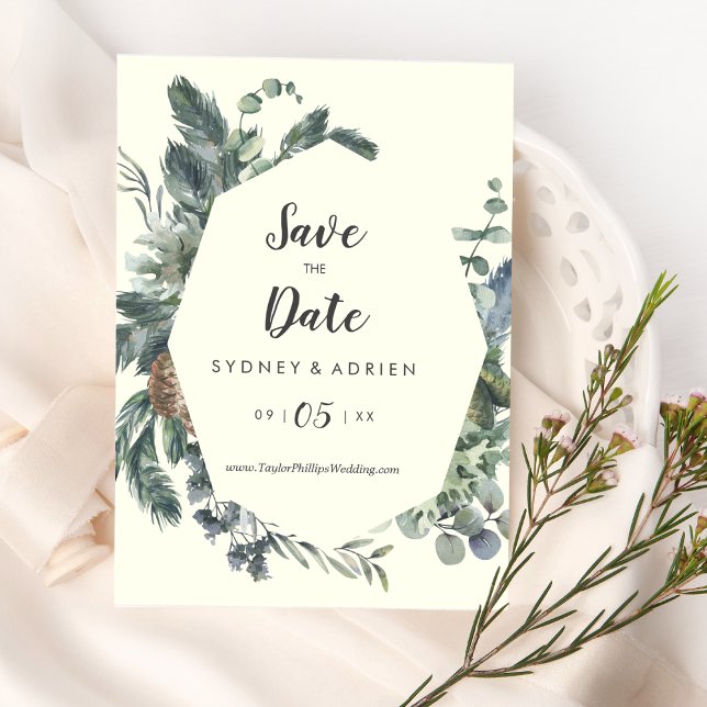 Reserve A Data Greenery de inverno | Casamento De Marfim Exceto D (Criador carregado)