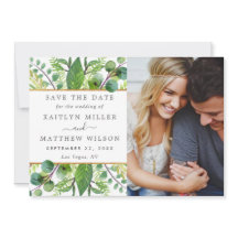 Greenery e Dourada Foto de Casamento Elegante