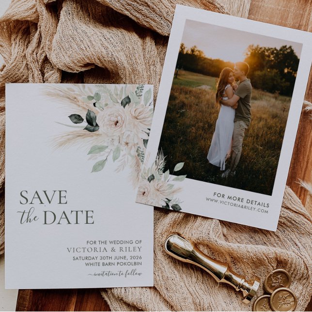 Reserve A Data Greenery Floral Weding Date VICTORIA (VICTORIA | Save The Date | Matching items available)