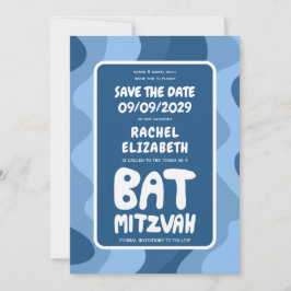 Reserve A Data Groovy Blue Waves Bar Bat Personalizado Bnai Mitzv