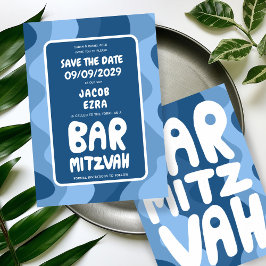 Reserve A Data Groovy Blue Waves Bar Bat Personalizado Bnai Mitzv
