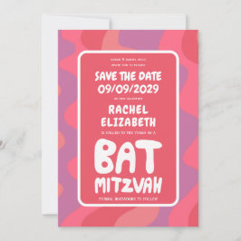 Reserve A Data Groovy Pink Waves Personalizadas Bat Mitzvah