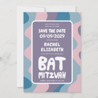 Groovy Purple Waves Bar Bat Personalizado Bnai Mit