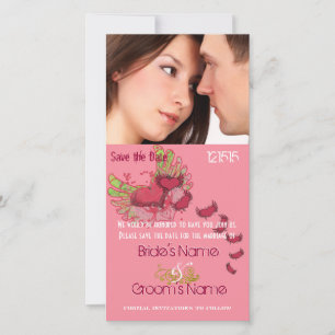 Reserve A Data Grunge Winged Hearts Salve a data da sua foto