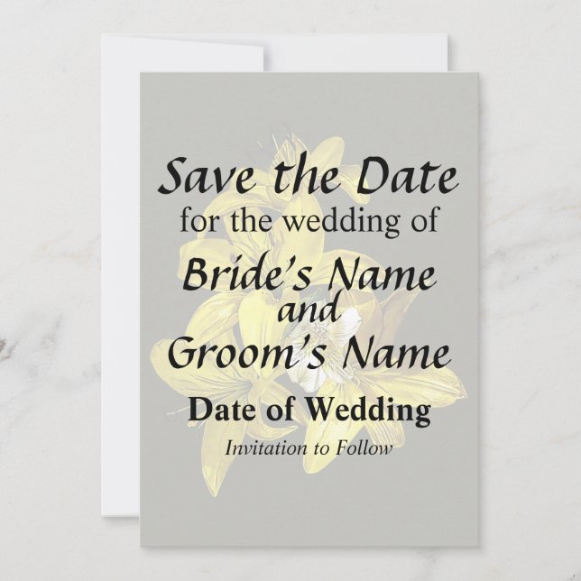 Reserve A Data Grupo de Lírios Amarelos (Frente)