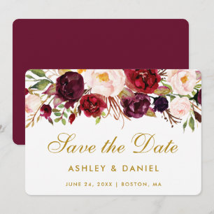 Reserve A Data Guardar a data Borda Floral Floral de Aquarela Dou