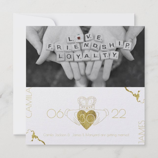 Reserve A Data Guardar a Data Claddagh Gold (Verso)