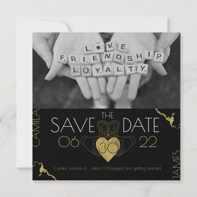 Reserve A Data Guardar a Data Claddagh Gold (Verso)
