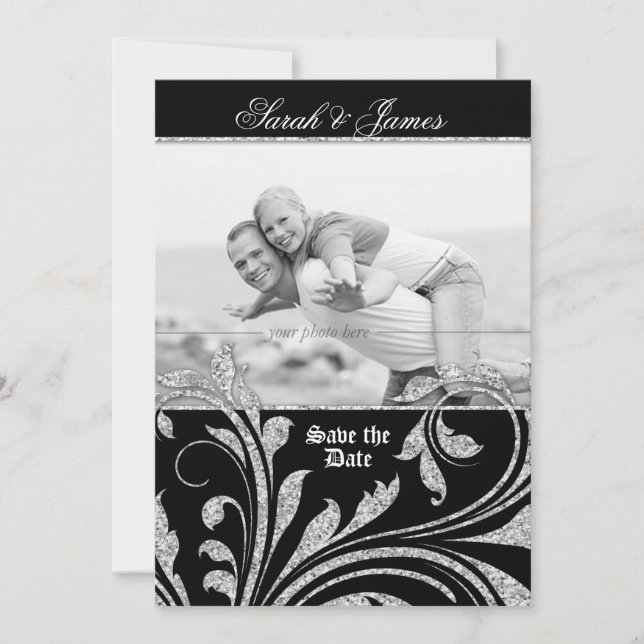 Reserve A Data Guardar a data Convidar a Glitter deixa o Silver E (Frente)