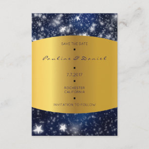 Reserve A Data Guardar A Data Das Estrelas Noturnas Do Céu Dourad