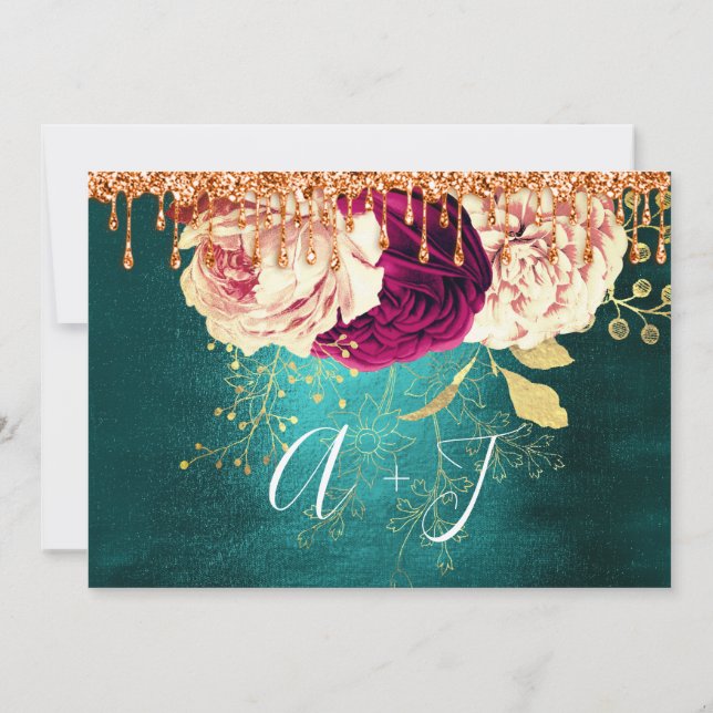 Reserve A Data Guardar A Data De Florais Rosa Laranja (Verso)