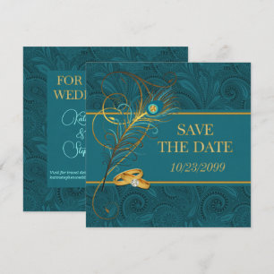 Reserve A Data Guardar o Casamento do Teal de Data em Pavão