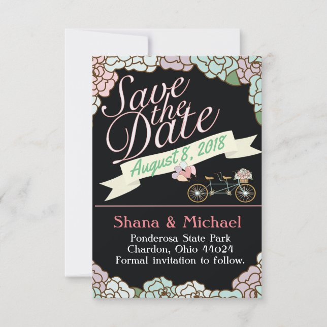 Reserve A Data Guarde a data Bicicleta Bicicleta Bicicleta Floral (Frente)