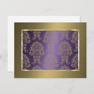 Reserve A Data Guarde a data legante Damasco formal Roxo Dourado
