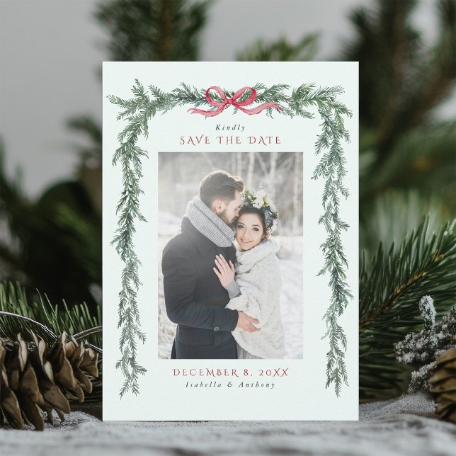 Reserve A Data Guirlanda de Natal de Pinheiro Casamento Verde Men (Criador carregado)