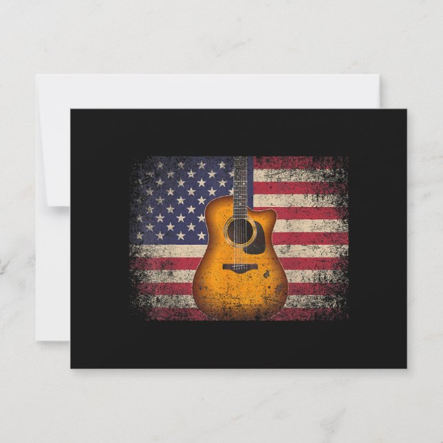 Reserve A Data Guitarra 4 de julho Gift American Flag USA - Count (Frente)