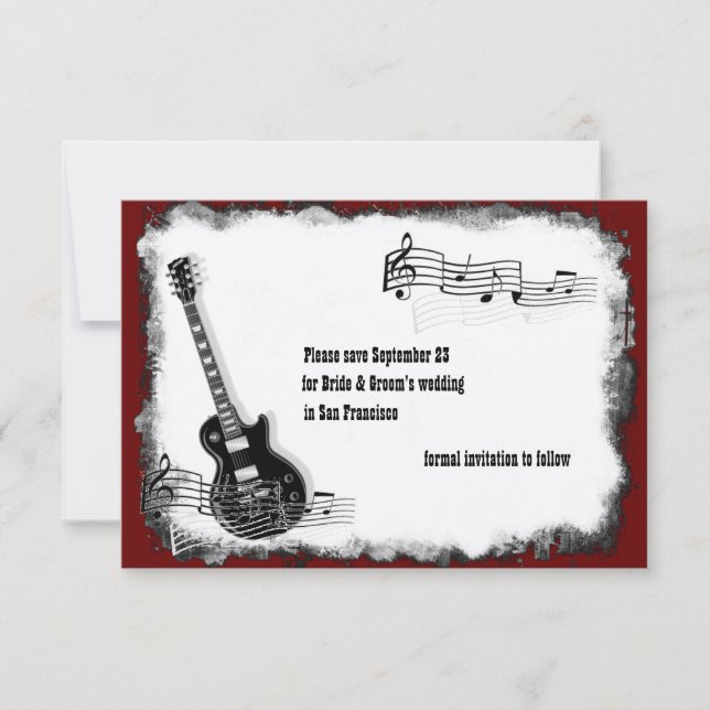 Reserve A Data Guitarra Elétrica Black Red Music Salvar a Data (Frente)