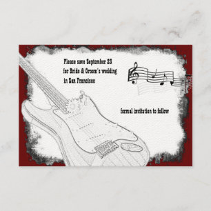 Reserve A Data Guitarra Negra Red White Music Data de Salvação