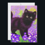 Reserve A Data Gustav Klimt Black Kitten<br><div class="desc">Cartão com um gatinho preto Gustav Klimt! Esta beleza de olhos largos se coloca num campo verde de flores roxas. Um presente pensativo para amantes de gatos e entusiastas de arte austríacos!</div>