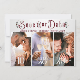 Reserve A Data Halloween - Script Gótico Rosas Três Casamento Fot