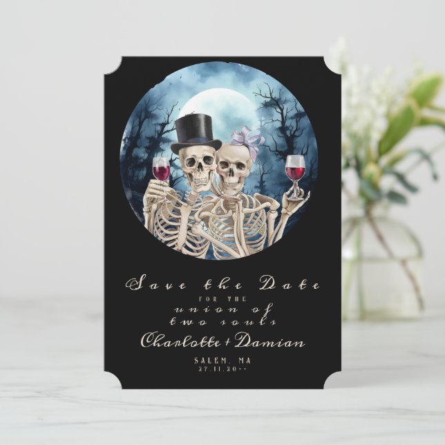 Reserve A Data Hallowen Gothic Skulls Tarot O Casamento Dos Amant (Em pé/Frente)