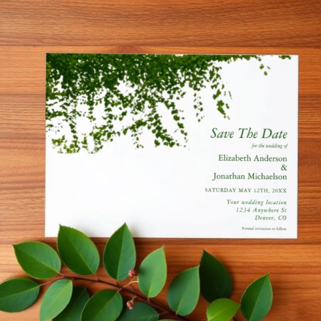Reserve A Data Hanging Ivy Greenery Wedding (Criador carregado)