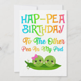 Reserve A Data Hap-pea Birthday para a outra ervilha na minha cáp