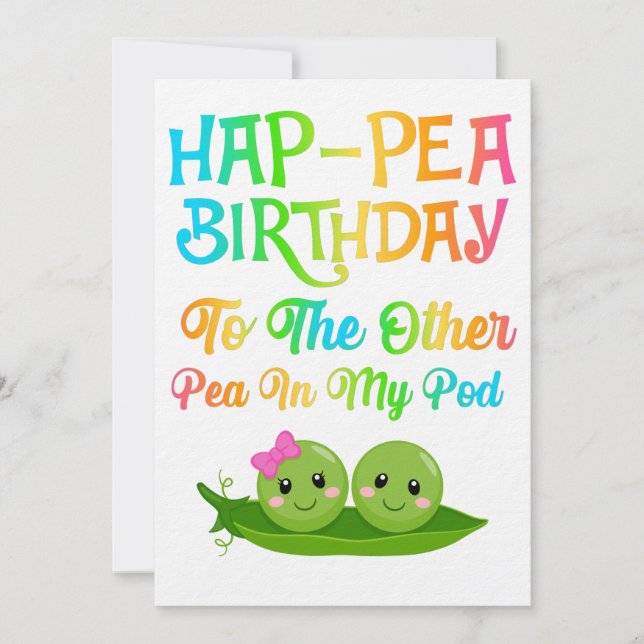 Reserve A Data Hap-pea Birthday para a outra ervilha na minha vag (Frente)