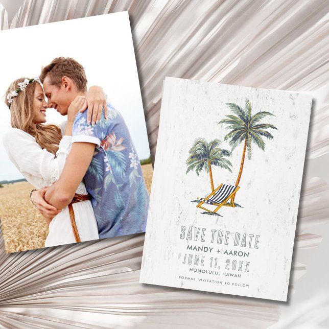 Reserve A Data Hawaii Beach Destination Wedding Photo  (Hawaii Beach Destination Wedding Photo Save The Date)