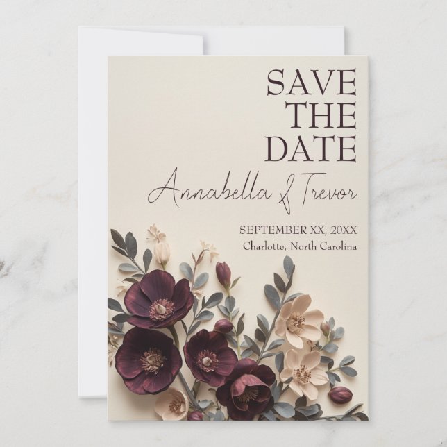 Reserve A Data Hellebores de Ameixa Escura & Floral Mal-humorada  (Frente)
