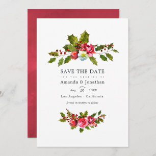 Reserve A Data Holly Photo de Casamento de Natal