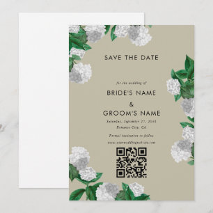 Reserve A Data Hortênsia Branca Flora Verde Moderno Casamento
