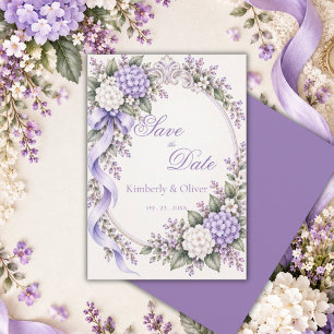 Reserve A Data Hortênsia Branca Roxa Casamento Elegante