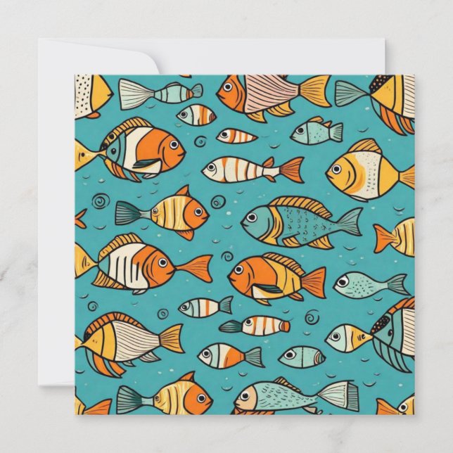 Reserve A Data Ideias de presentes de padrão de peixe (Frente)
